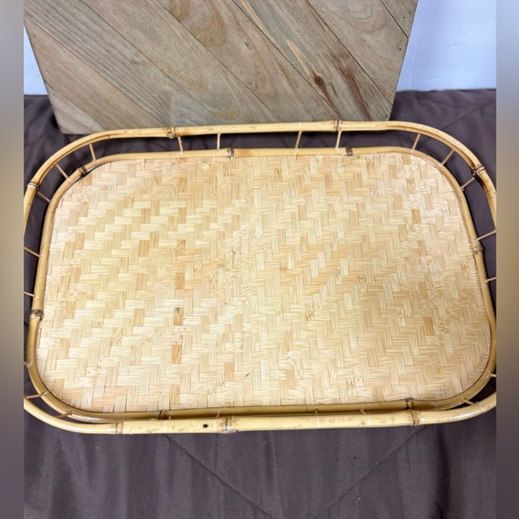 Vintage Bamboo Food Tray - Picture 1 of 6